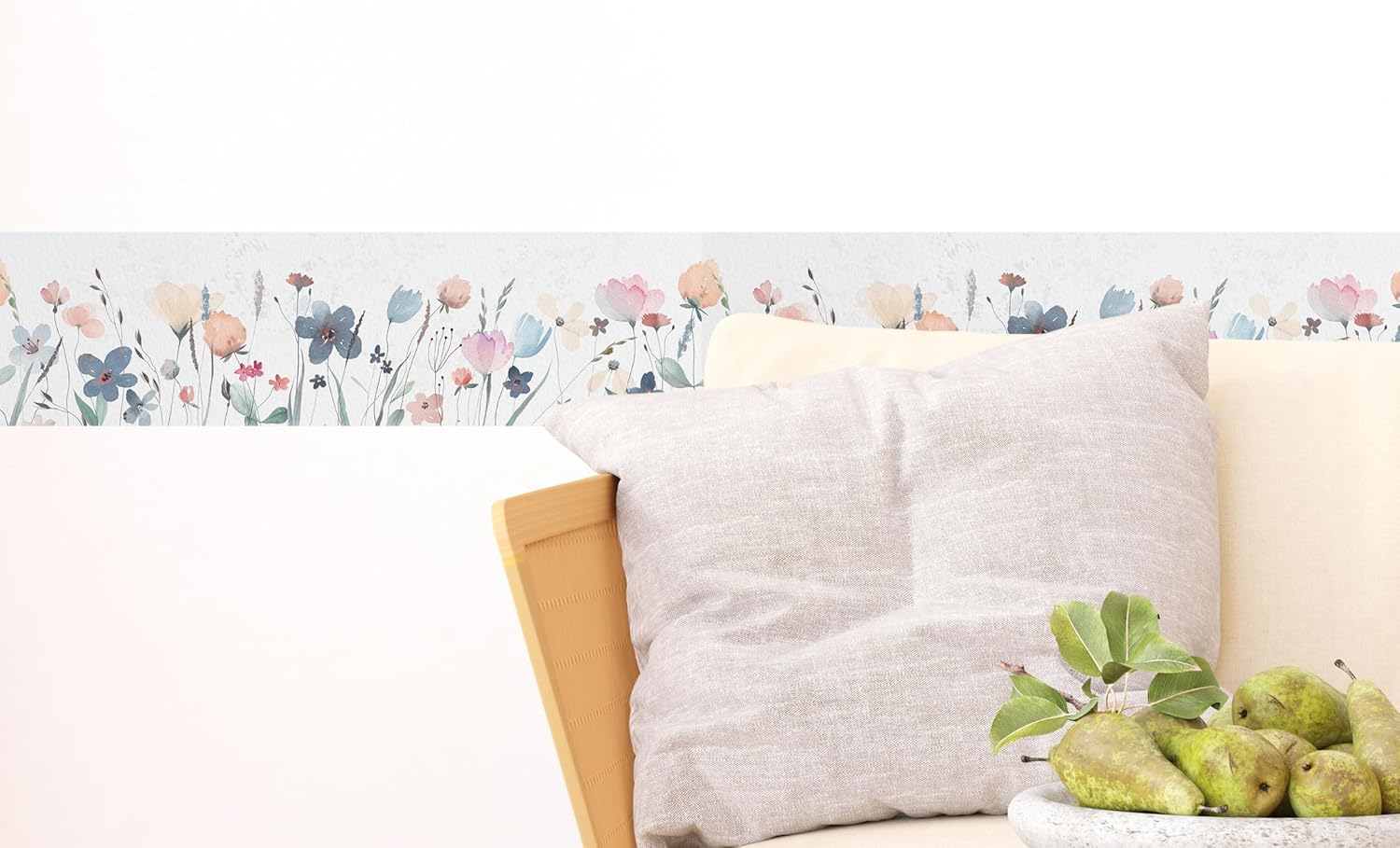 AG Design AWB 8254 Self-Adhesive Border Watercolour Flowers, Self-Adhesive Decoration for Walls, Furniture, Wallpaper, Wall Coverings and Doors, Film, Multicoloured, Width 500 Cm X Height 14 Cm image number 6