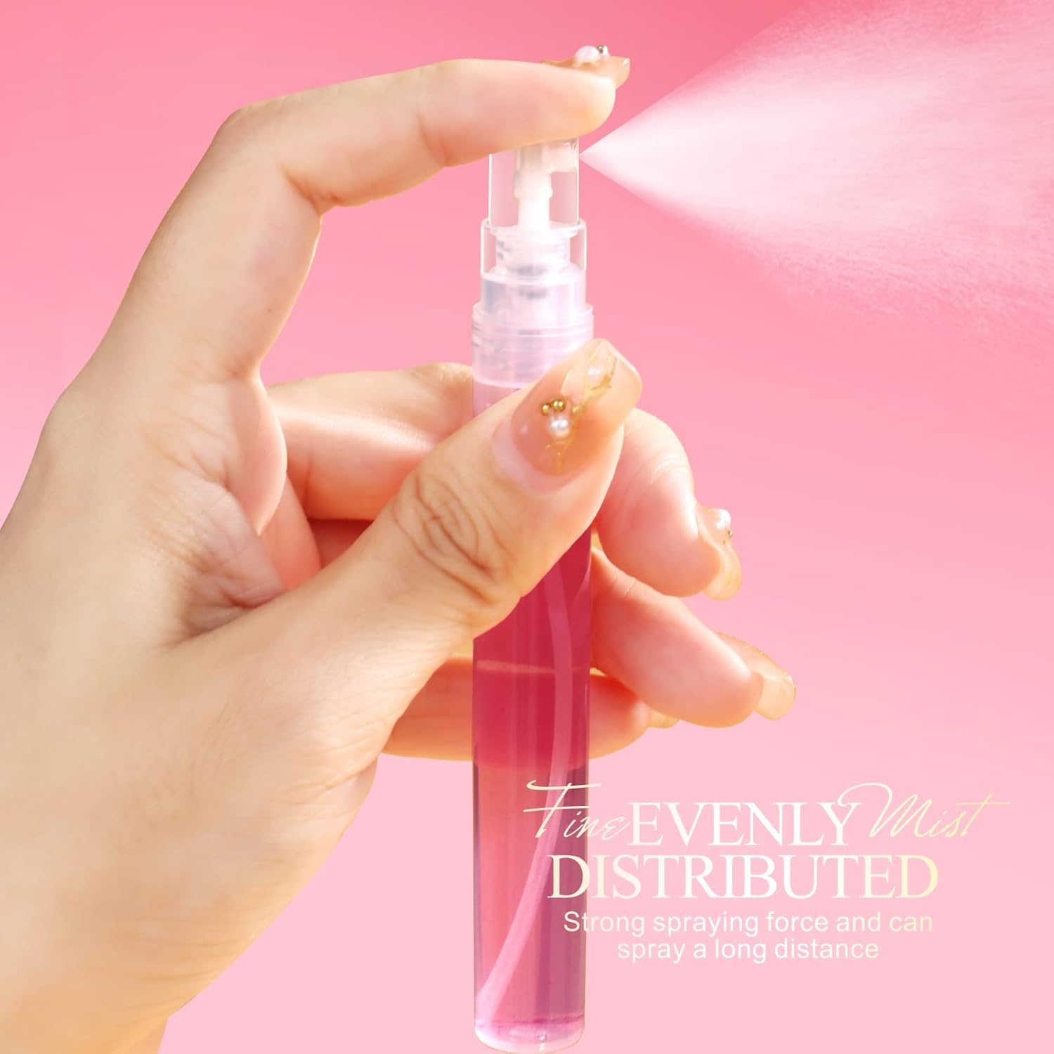 Fandamei Mini Spray Bottle, 10 Pack 10Ml Plastic Spray Bottle, Fine Mist Refillable Perfume Bottle, Perfume Atomizer, Small Empty Sample Containers, Portable Travel Bottle image number 4