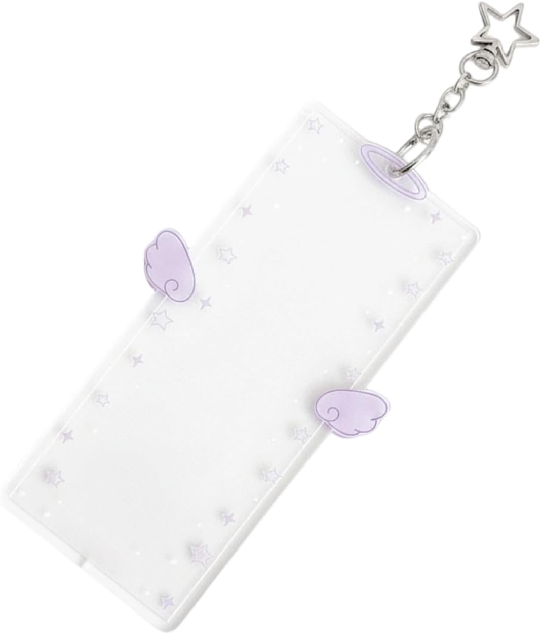 Keychain Photo Frame,6X3Inch Clear Cartoon Wing Clip - Detachable Clear Keychain Photo Holder,For Women Men Kids Friends Bag Purse Wallet Pocket Birthday Holiday Party Favors image number 3