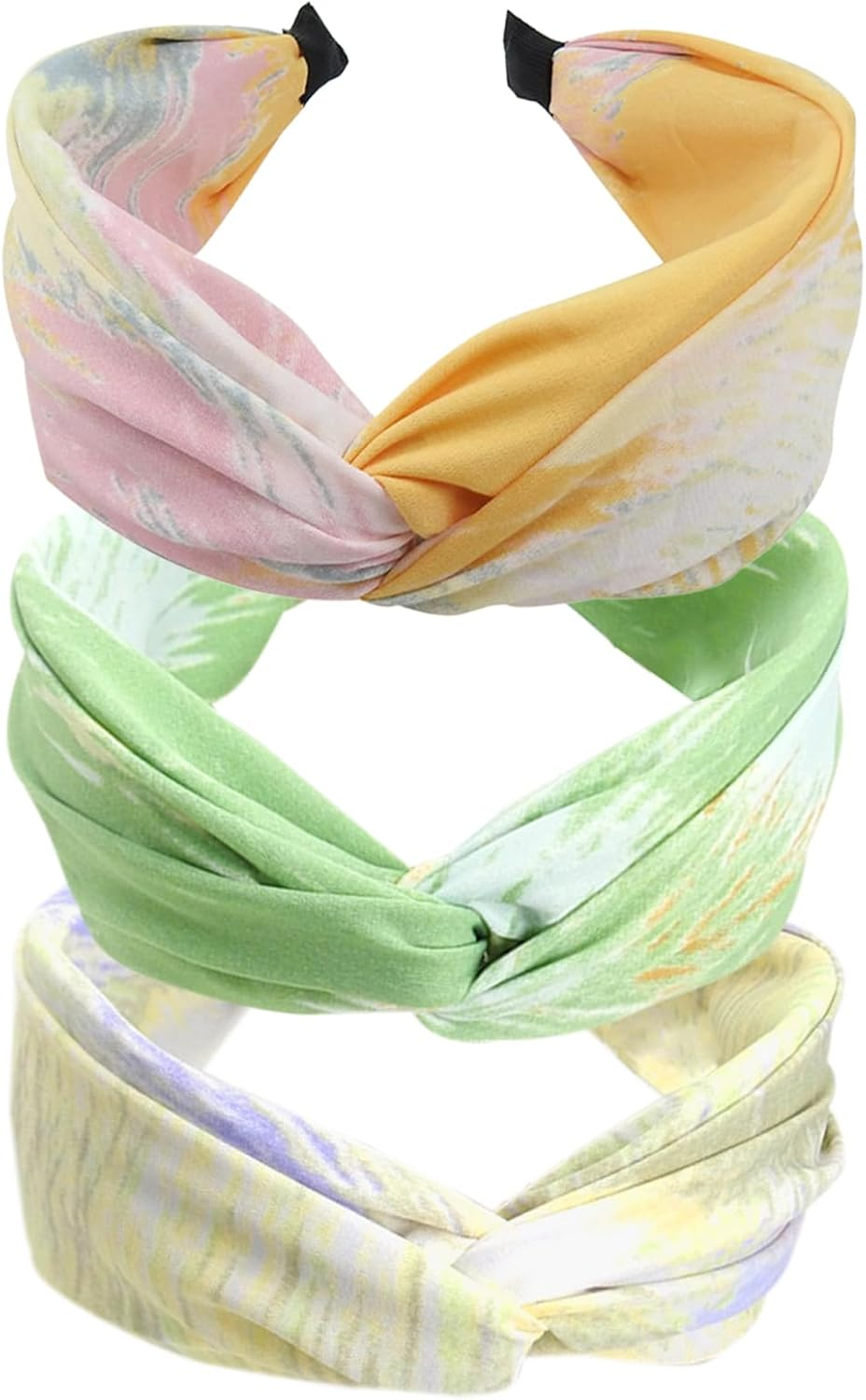 3Pcs Wide Headband French Bow Knot Hair Hoop Fabric Non-Slip Headwear Elastic Twist Hair Accessories Alice Hair Bands for Women&hellip; image number 3