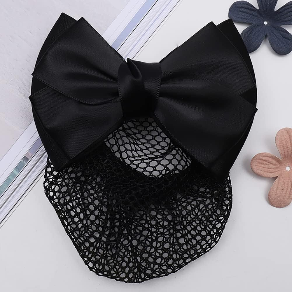 Bowknot Hair Bun Clips, Bowknot Hair Net Clips, Snoods Bun Cover Clip Occupational Fixator for Dancing, Work, Class and Daily Use image number 4