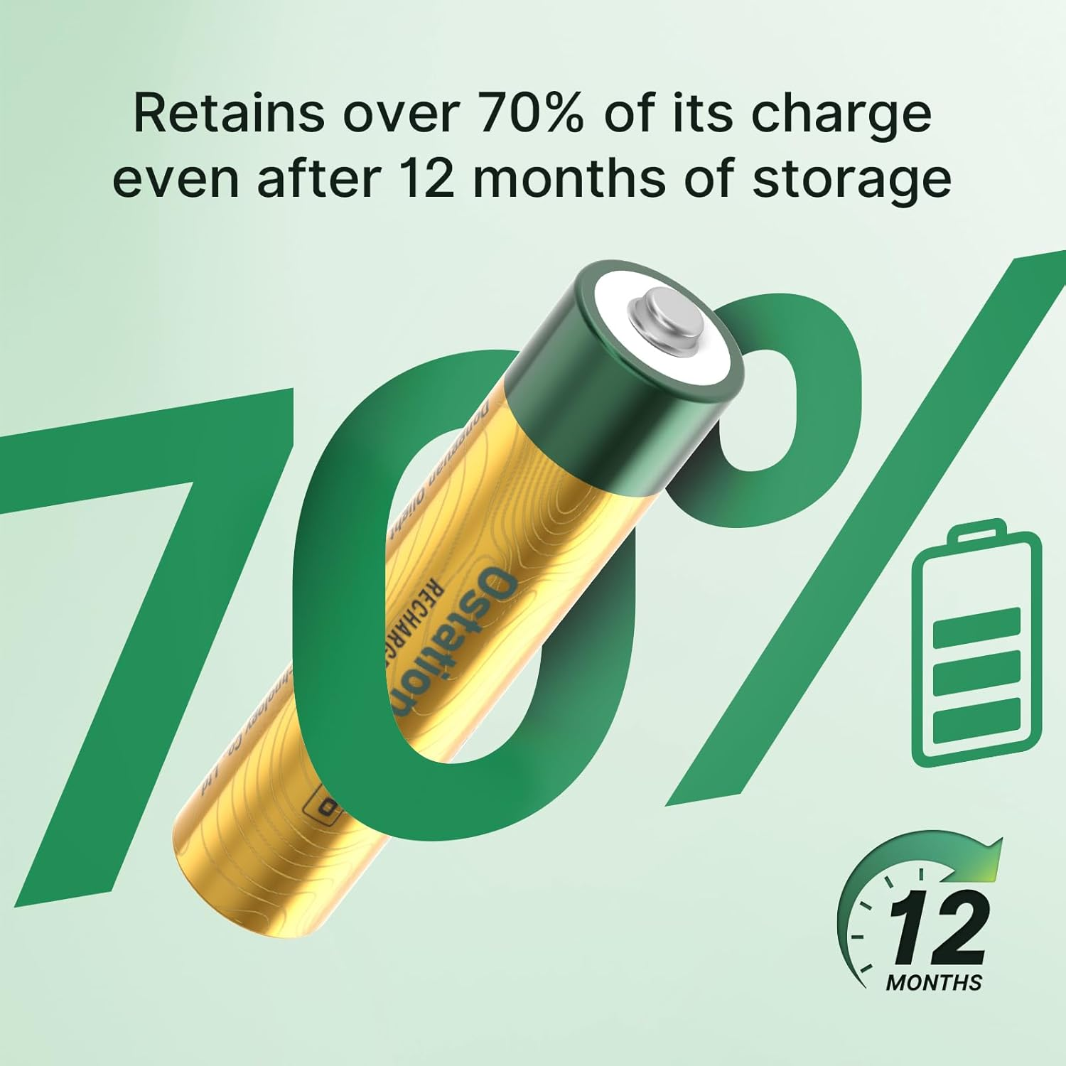 OLIGHT AAA Ni-Mh Rechargeable Batteries, 950Mah High Capacity AAA Pre-Charged Rechargeable Batteries, 12-Pack image number 6