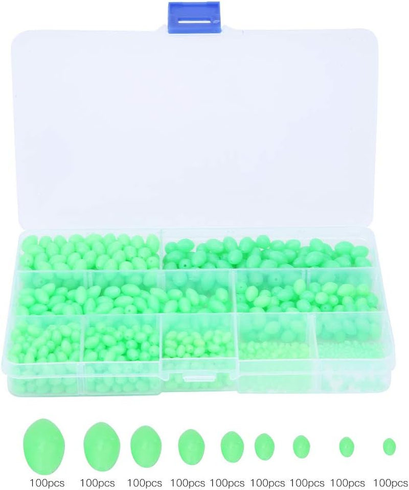 900 Pcs Luminous Glow Fishing Beads Non Slip Luminous Fishing Lures Tackle Tools for Saltwater Freshwater Kit image number 2