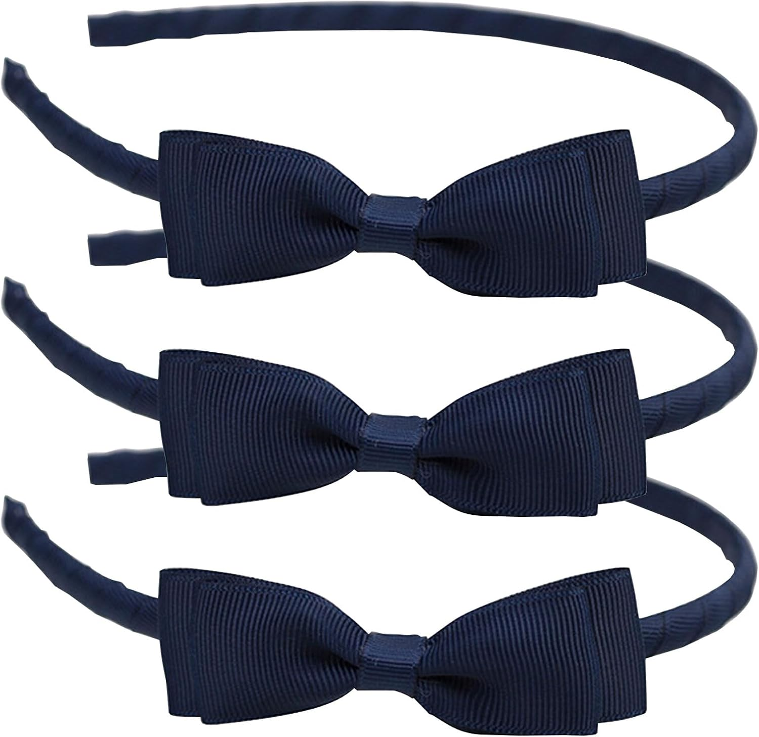 AYNKH 3 Pieces Blue School Bows Headbands Alice Hairbands, Girls Uniform Ribbon Bow Set, Hair Accessories for Little Girl Toddlers Teens Birthday New Year Present image number 6