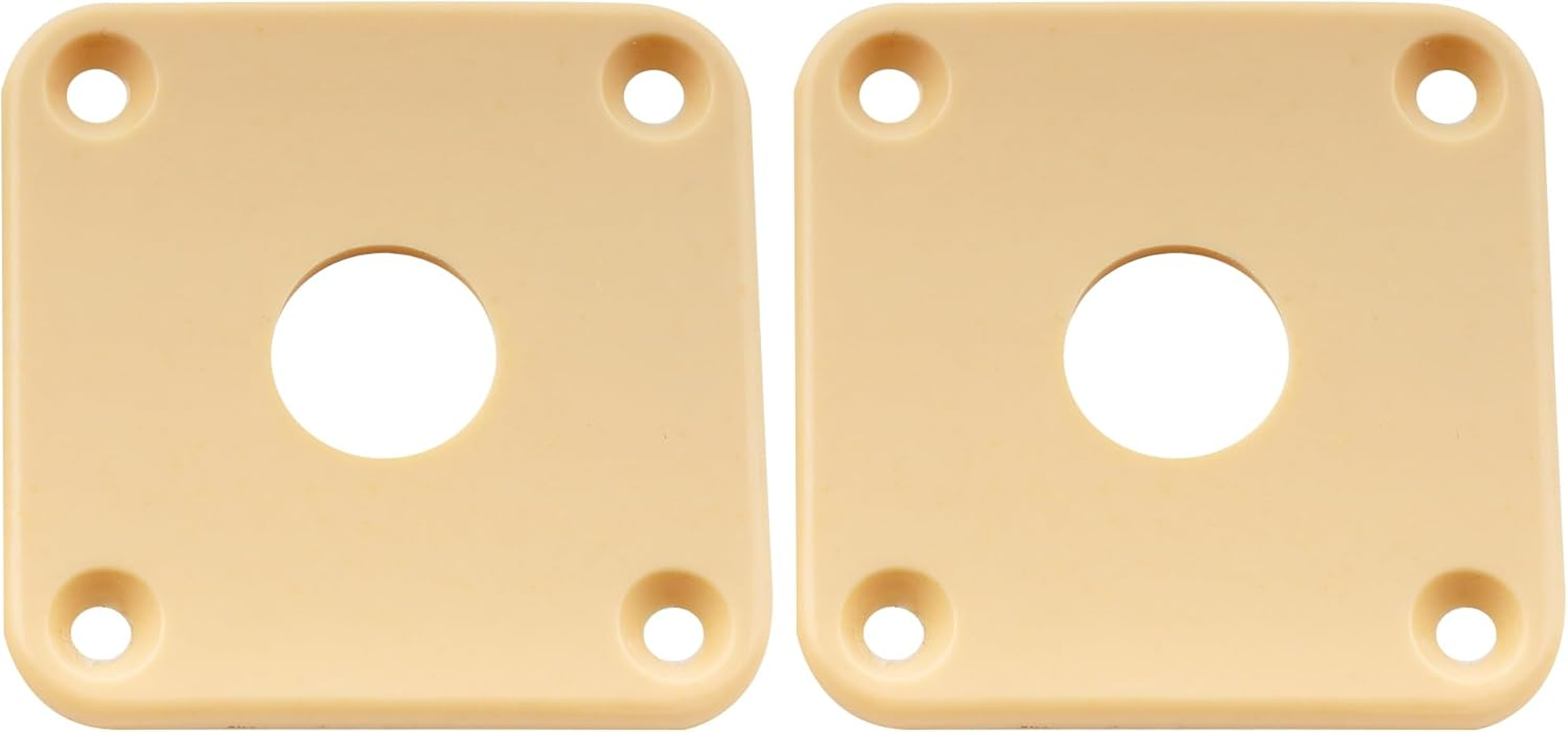 Musiclily Pro Plastic Curved Jack Plate Square Jackplate for G Style Epiphone Les Paul Guitar, Cream (Set of 2)