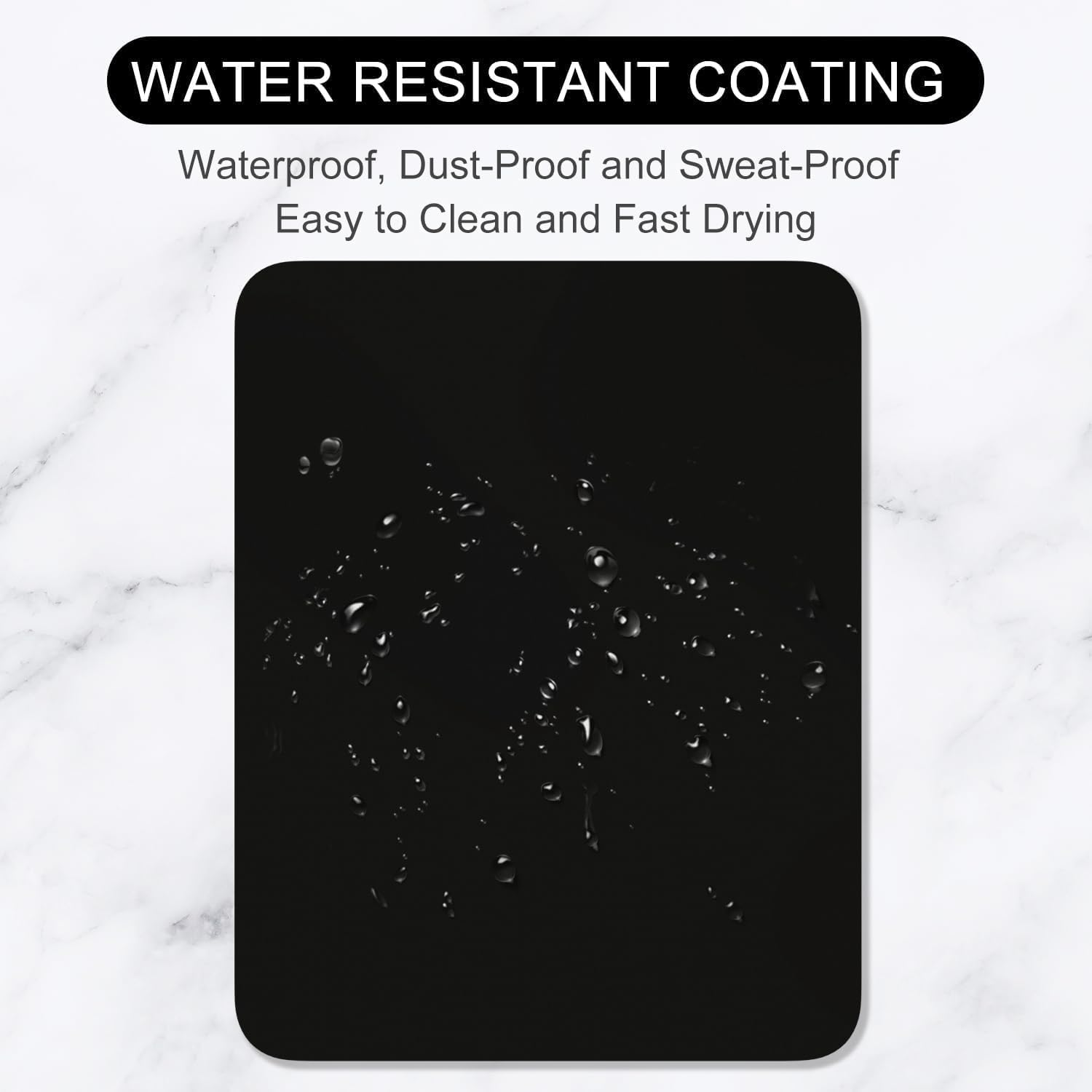 30X24Cm Black Leather Mouse Pad + White Smiley Wrist Rest | Non-Slip Desk Mat for Laptop & Computer | Office Essentials for Workers