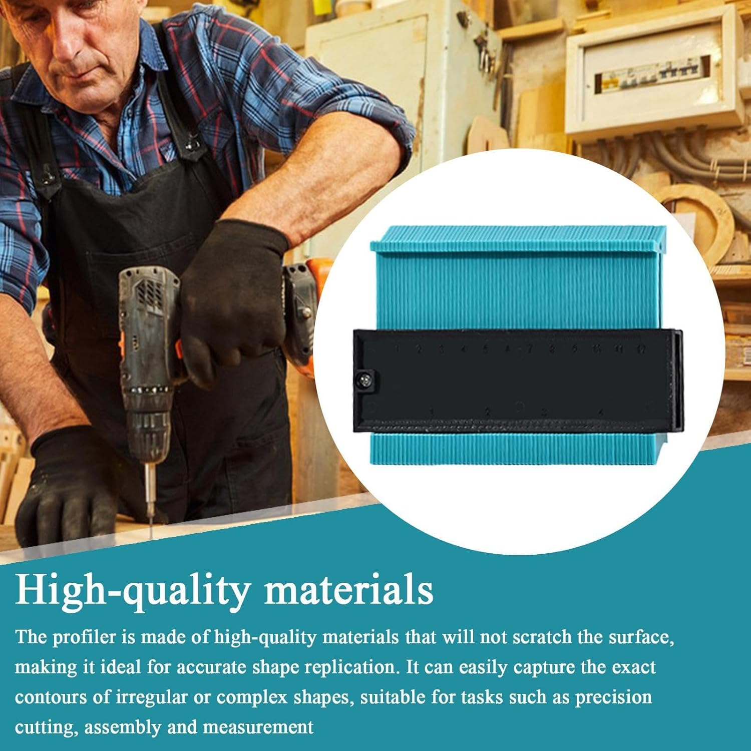 Contour Ruler Tool | Contour Gauge Profile Tool Multifunctional Outline Duplicator | Carpenter Tools Reusable Woodworking Hand Tools for Woodworking Flooring image number 6