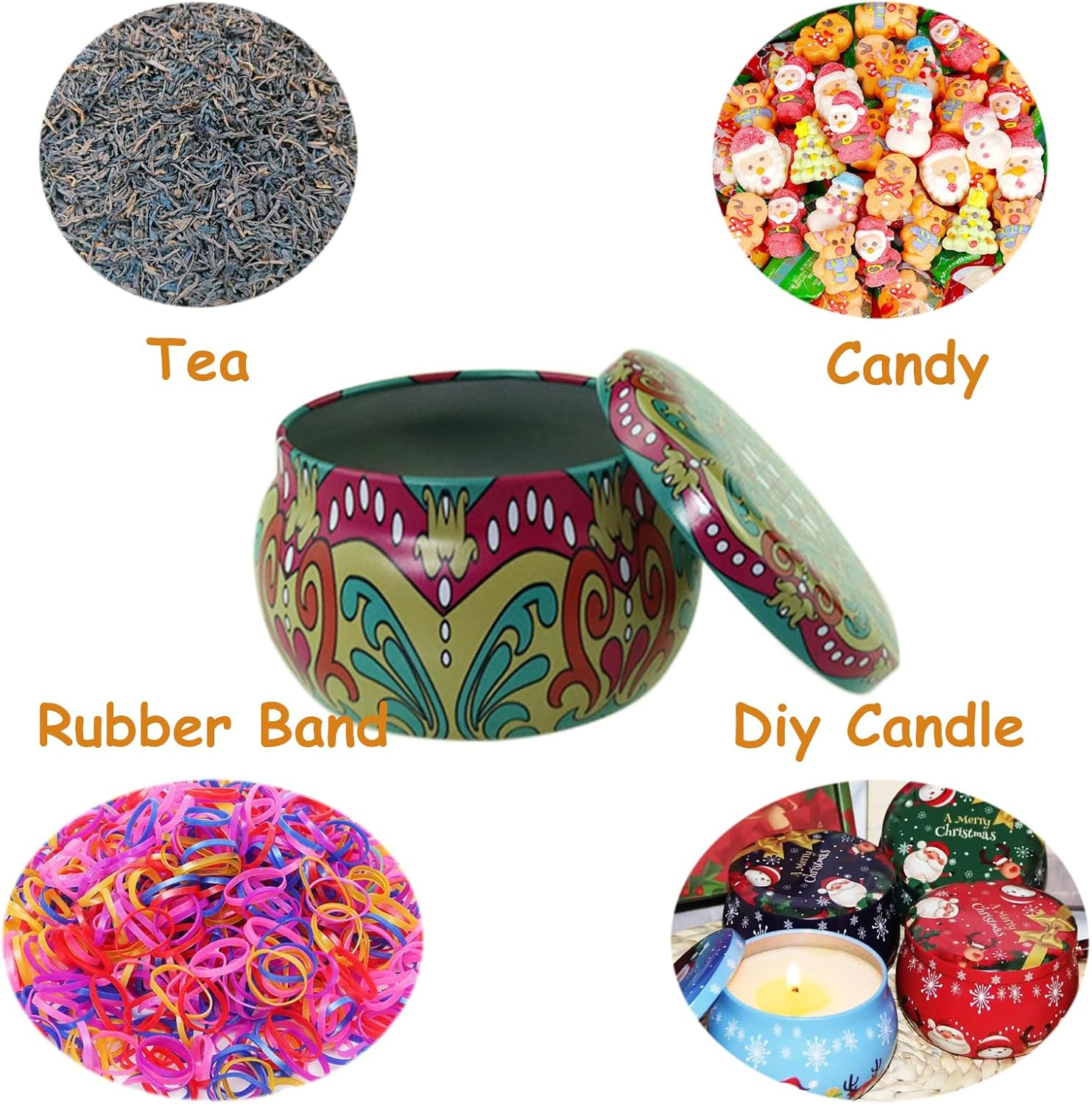 Shgarden 112Pcs Candle Making Kit 12Pcs 2.2Oz Empty Candle Jars with 100Pcs Candle Making Parts Metal Candle Tins Vintage Metal Containers with Lids Wick Holders for DIY and Storage SH0084 (Set B) image number 2