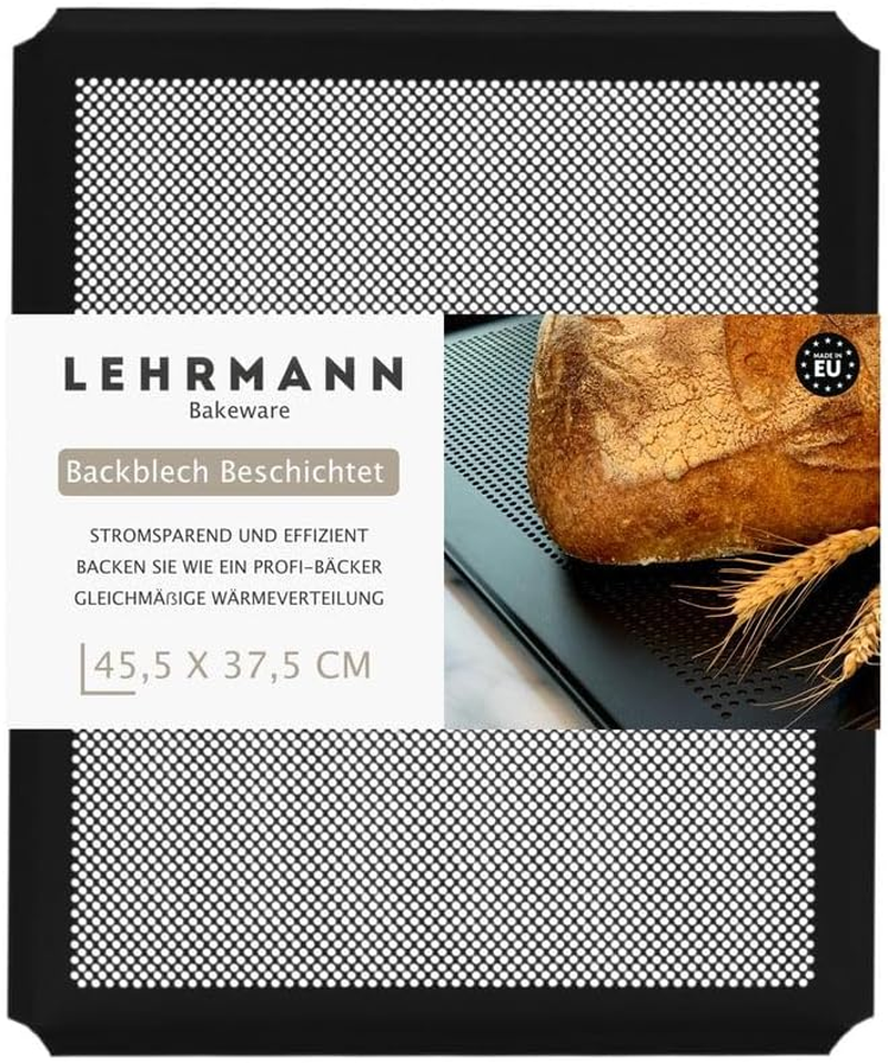 LEHRMANN Perforated Tray 45.5 X 37.5 Cm with Non-Stick Coating Baking Tray Cake Tray Baguette Tray Pizza Tray Compartment/Replacement for Oven Bosch Neff Siemens image number 2