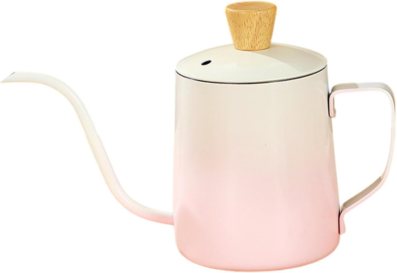 Generic Espresso Pour over Coffee Kettle 350 Ml Tea Kettle for Campfire Stoves Multipurpose Hand Drip Coffee Pot Stainless Steel, Gradient Green