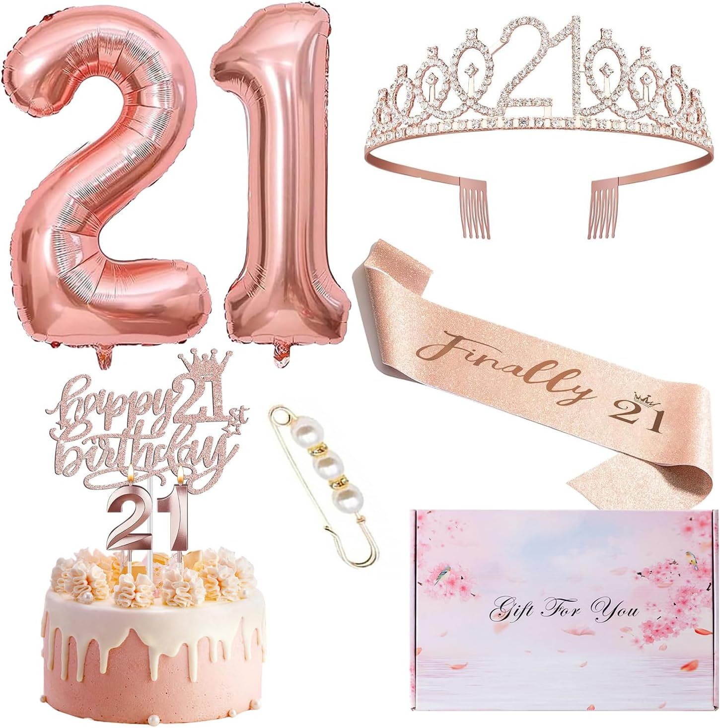 18Th Birthday Decorations, Happy Birthday Balloons, Crown and Sash, Cake Topper and Candles, Birthday Party Favor Supplies (18Th)