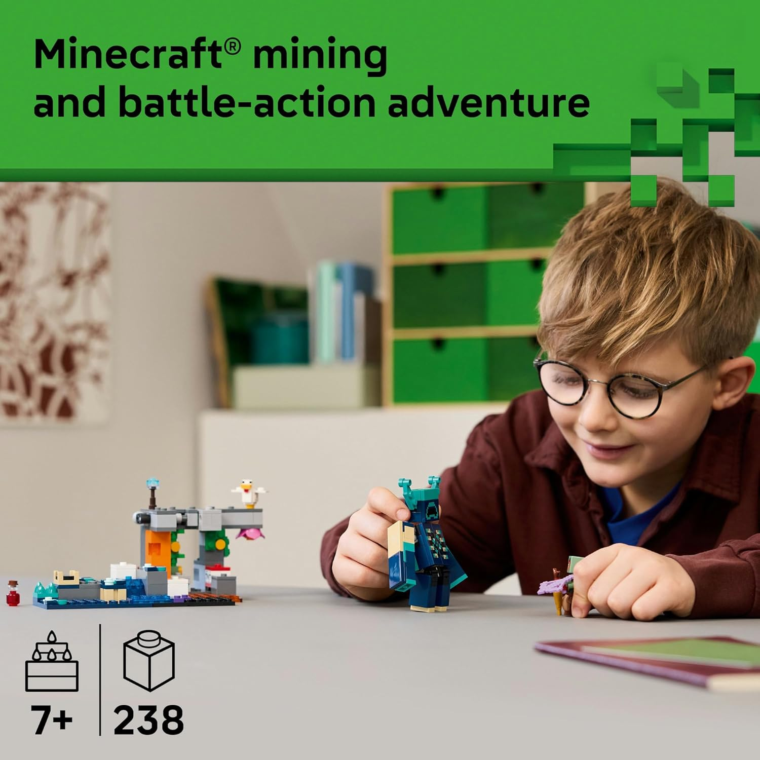 LEGO&reg; Minecraft&reg; the Warden Encounter 21274 Collectible Video Game Merch,Creative Building Toy for Kids, Birthday Toys for Gamers,Build-And-Play Battle,Room Decor for Boys and Girls Aged 7 and Over