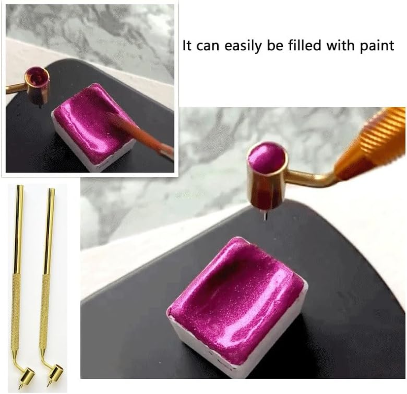 WADY 2Pcs Fine Line Fluid Writer Paint Applicator Pens (0.5Mm & 0.7Mm),Touch up Paint Pen for Cars for Detailing, Creative Hobbies, DIY Car Scratch Repair, Model Painting image number 1