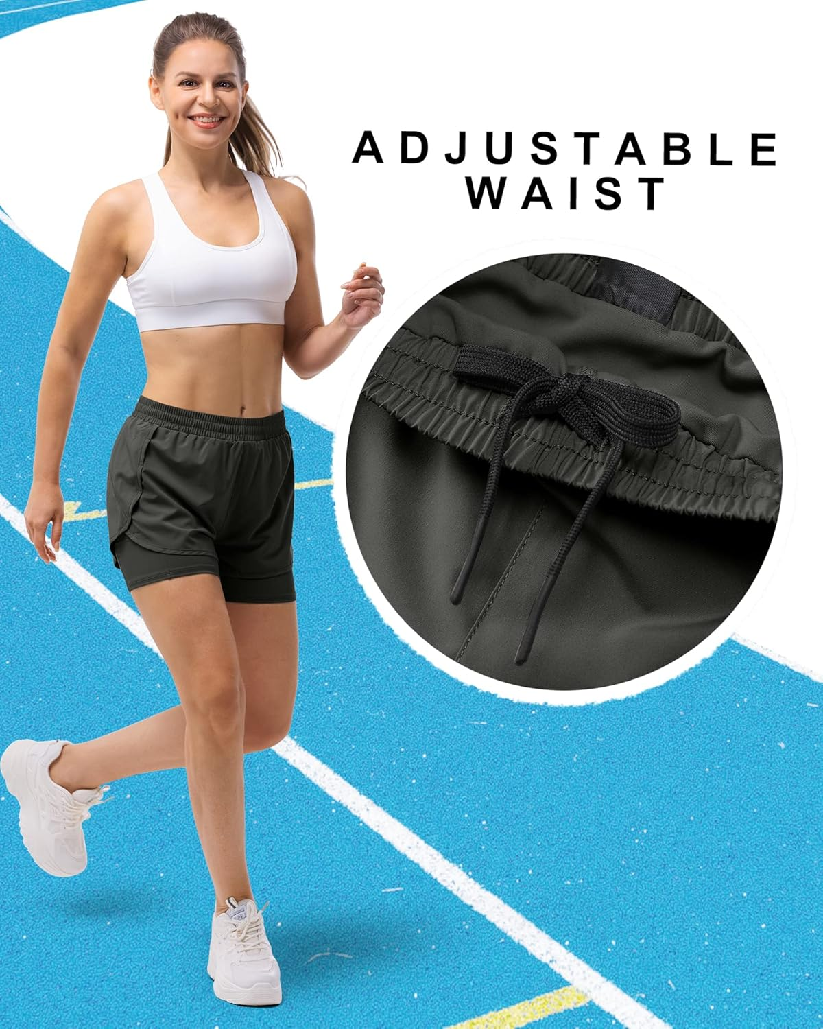 33,000Ft Women'S Running Shorts - Quick Dry, Breathable, Stretchable - Cobalt Blue