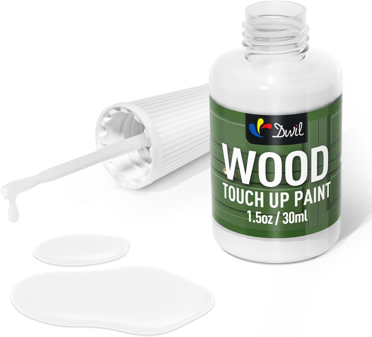 DWIL Wood Touch up Paint - 1.5 Oz Quick-Dry Paint Pen for Scratches, Chips and Spots on Furniture, Cabinets, Doors, Tables, and Dressers (Ivory White)
