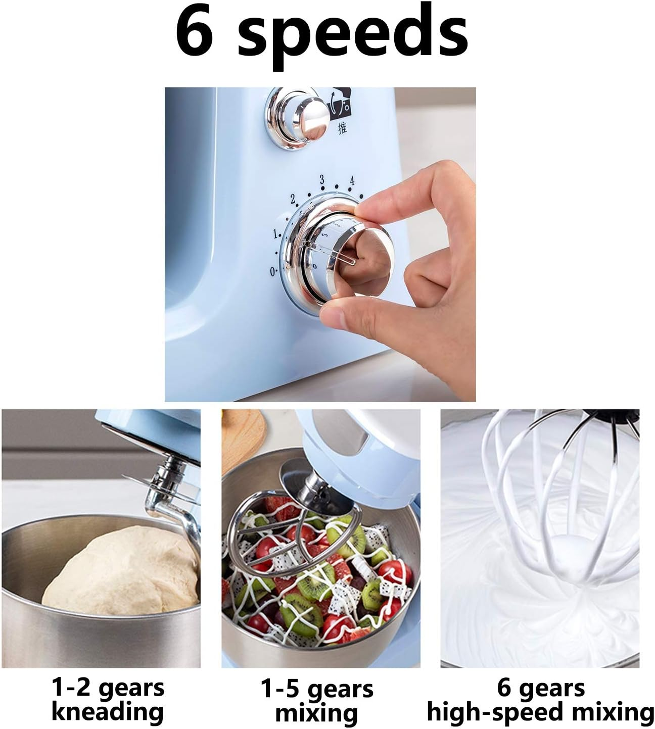 Multifunctional Vertical Mixer Multiple Gears Kneading Small Automatic Whisk Baking Butter Cake Waffles Modern Kitchen Decorations