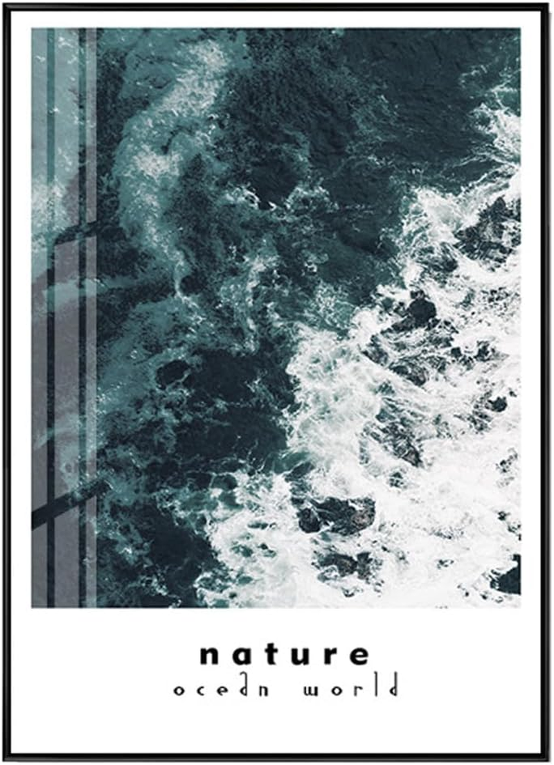 AIMALL 1 Pack Modern Nordic Ocean Scenery Wall Paintings for Living Room, Decorative Cotton Canvas, Waterproof, Various Sizes, Free Style Combinations