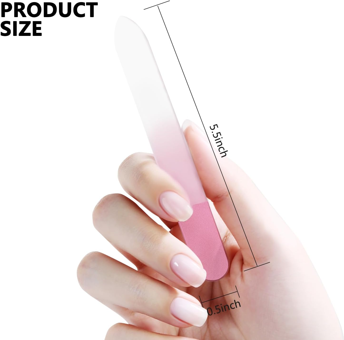 3 Pack Glass Nail Files Double Side Polish Crystal Fingernail File with Case Manicure Salon Nail Care for Women Girls (Black White Blue, Count, 3, 240 Grit) image number 2