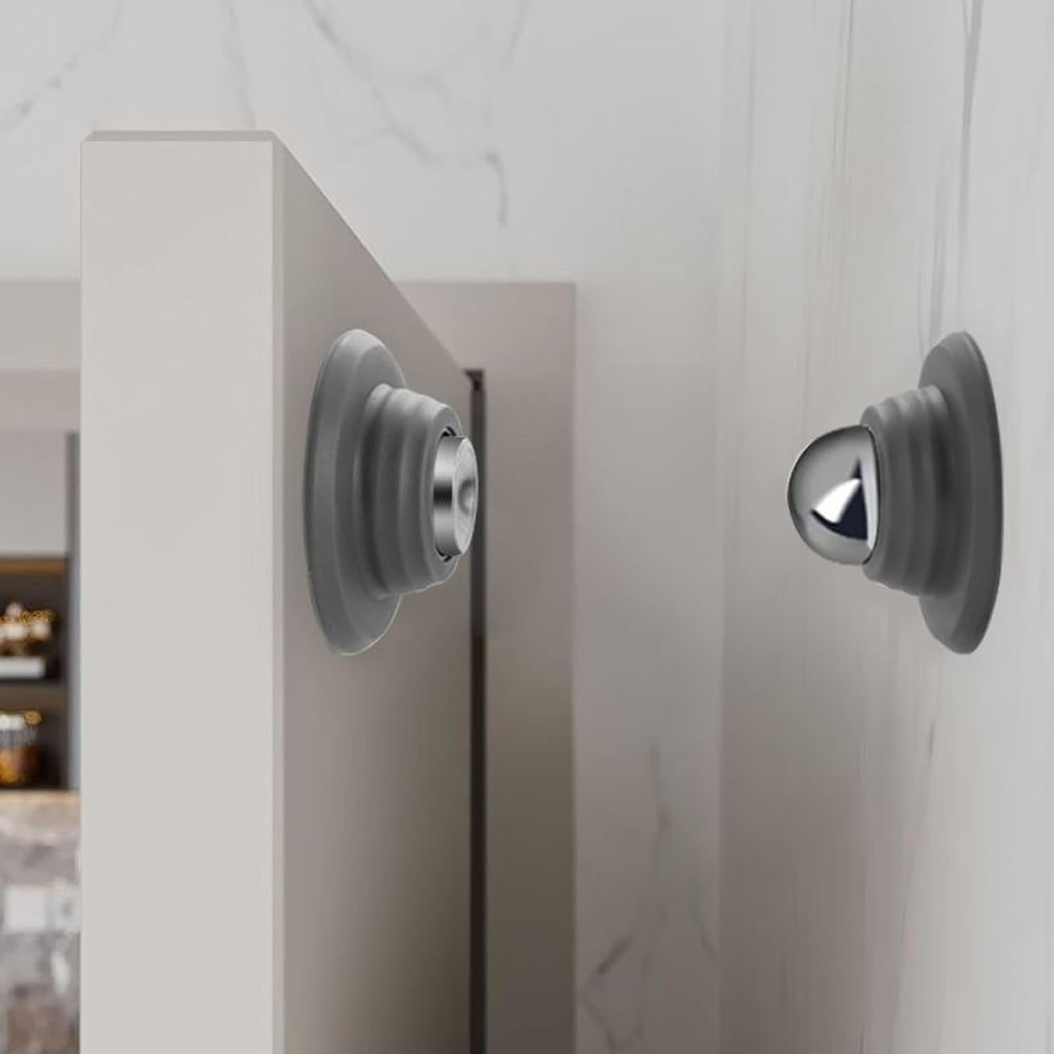 MYTOAU RV Magnetic Door Catch, Silicone Magnetic Door Stopper for Rvs, Motor Homes, Boats and Compartments (2White,2Black) image number 1