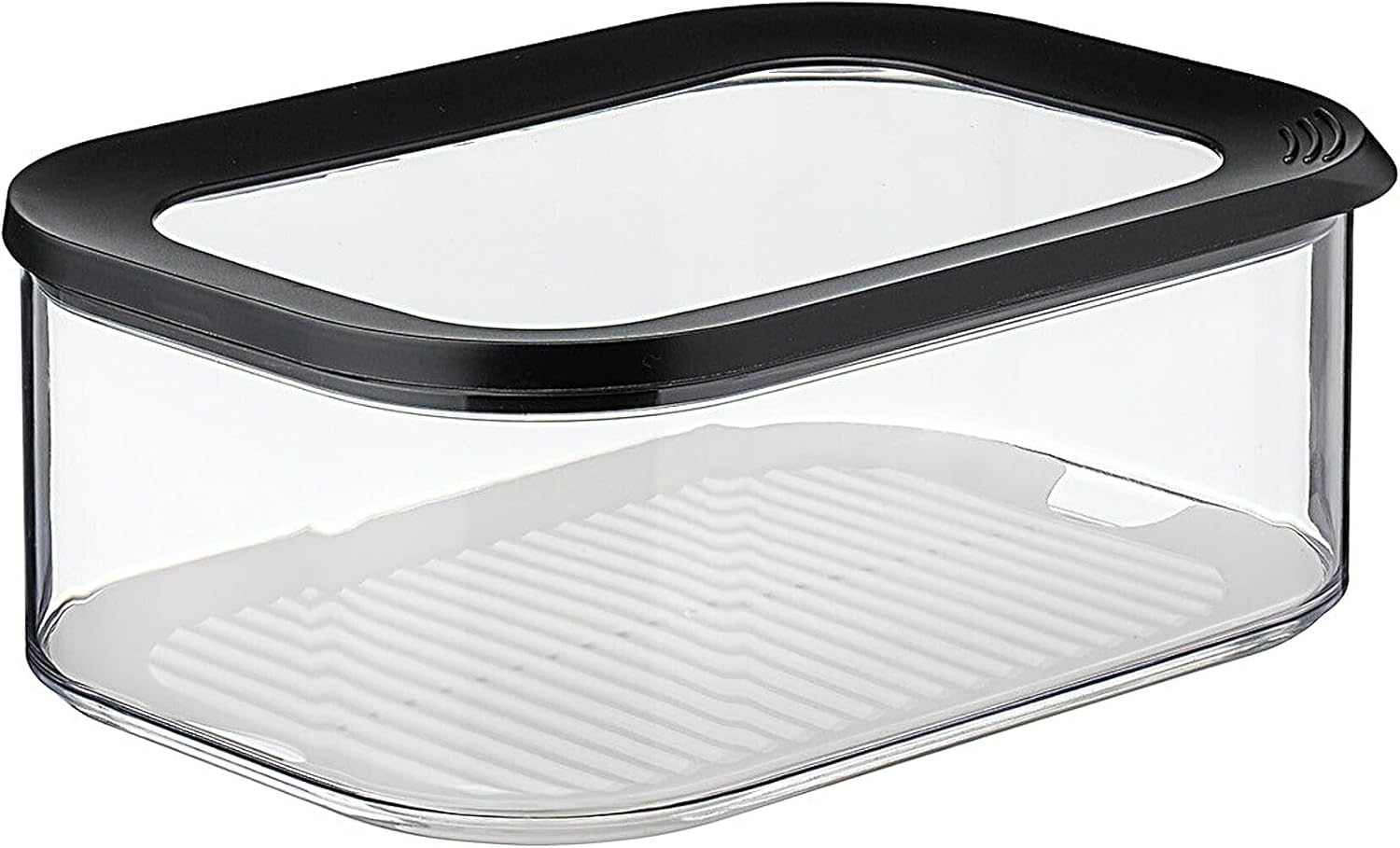 Mepal Cheese Box - Storage Box with Lid for Cheese Chunks & Slices &ndash; Airtight Cheese Storage - Fridge Organizers - 2000 Ml - Black