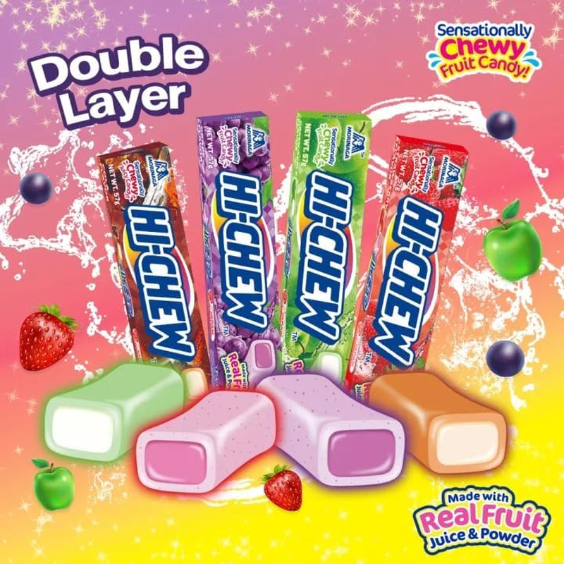 Hilary Whole Foods Hi Chew Japanese Candy Variety Pack (5 Assorted Flavors) | Sweet and Sour (Pineapple), Carbonated Cola, Grape, Strawberry, Green Apple image number 3