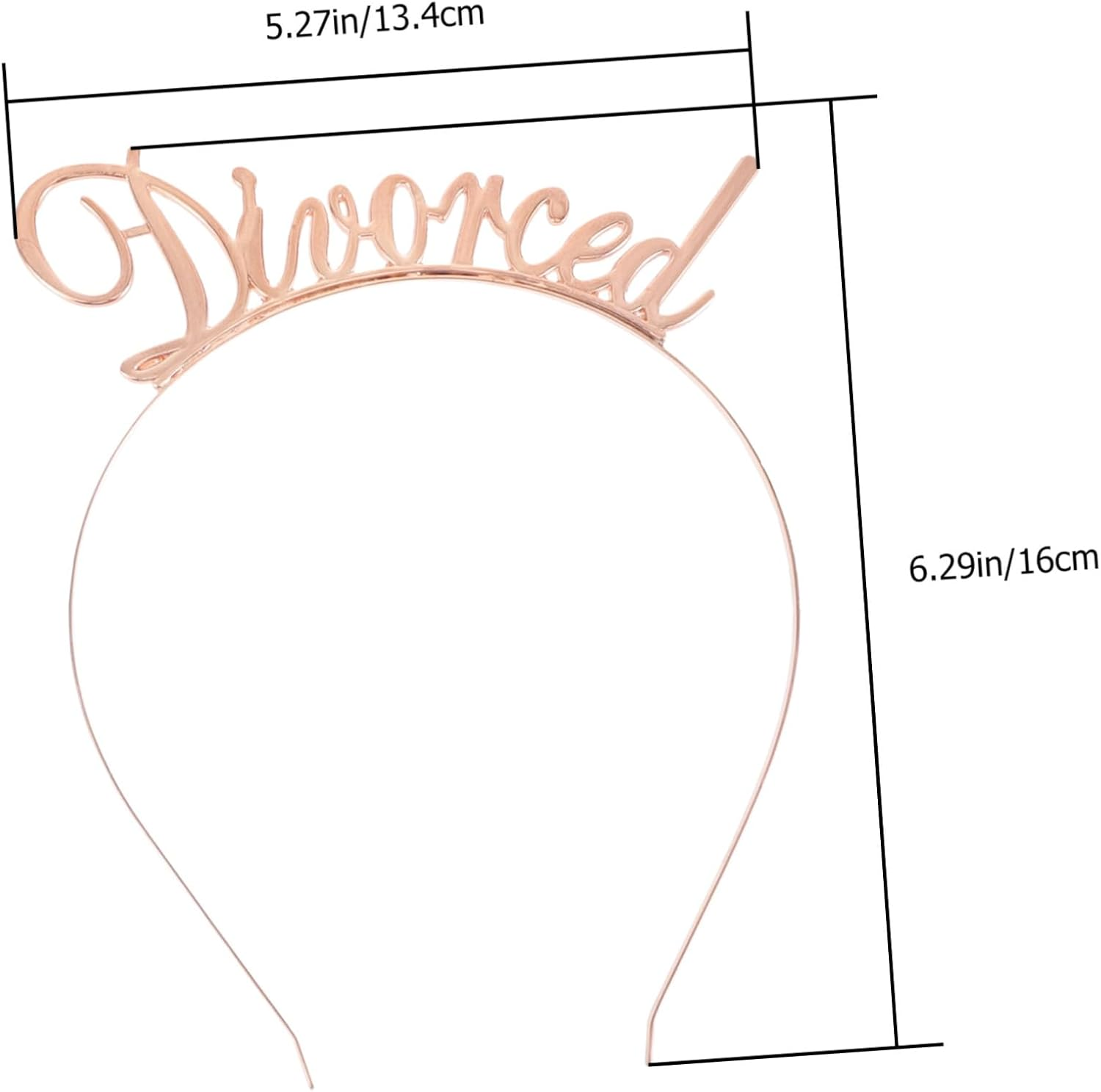 VICASKY 2 Pieces Divorced Headband Made of Gold Rose Gold Elastic Hair Pins for Divorce Parties, Fashionable Hair Accessories for Parties and Special Occasions image number 5