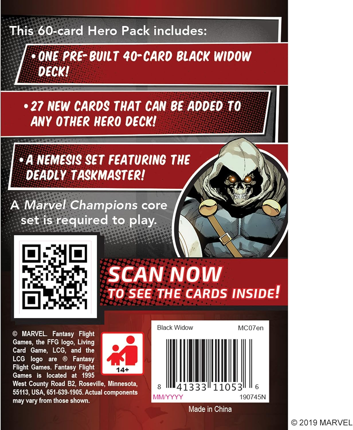 Fantasy Flight Games Marvel Champions LCG - Black Widow Hero Pack Living Card Game)