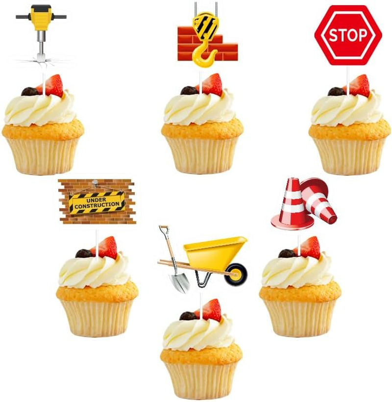 Transportation Banner Construction Party Supplies Kits Cake Decoration DIY Cupcake Topper Transportation Happy Birthday Banner for Boy Girl Birthday Party Supplies. image number 6