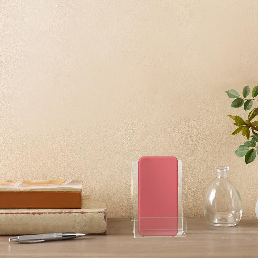 6Pcs Acrylic Book Display Stand Clear Easel with Ledge Tablet Holder Clear Acrylic Holder for Displaying Picture Desktop Freestanding Book for Books Pictures Notebooks image number 5