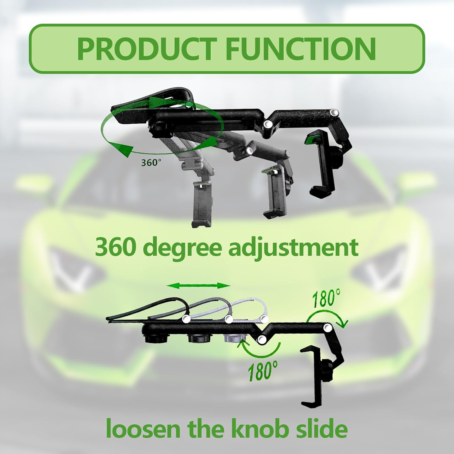 Sun Visor Car Phone Holder, 360&deg; Rearview Phone Holder for Car Sun Visor, Retractable Car Phone Mount Compatible with Iphone/Android/Samsung image number 6