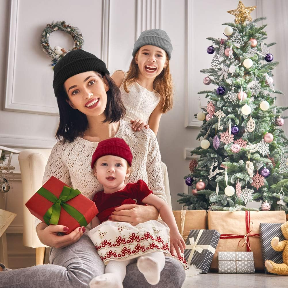 WXJ13 4 Pieces Trawler Beanie Unisex Wool Trawler Beanie Fisherman Beanie for Men Women image number 1