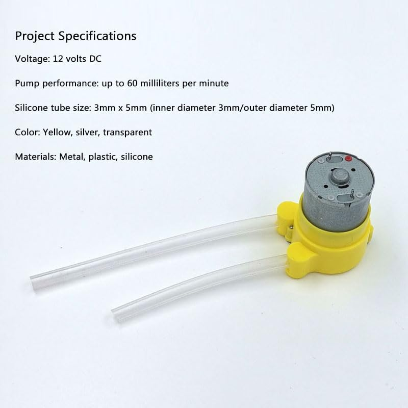WADY 2Pcs 12V DC Peristaltic Dosing Pump, 60Ml/Min Low Flow Liquid Transfer Pump with Quick Connector for Aquarium, Laboratory Analytical Equipment, Small Precision Dosing Head image number 1