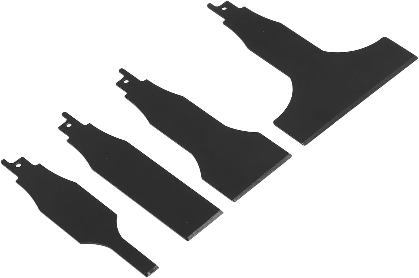 CHICIRIS 4PCS Reciprocating Saw Scraper Blade, High Carbon Steel Reciprocating Saw Scrapers Tile Cleaning Tools for Home Cleaning, Black, 10Mm/30Mm/50Mm/100Mm, Suitable for Semi Hard Materials image number 3