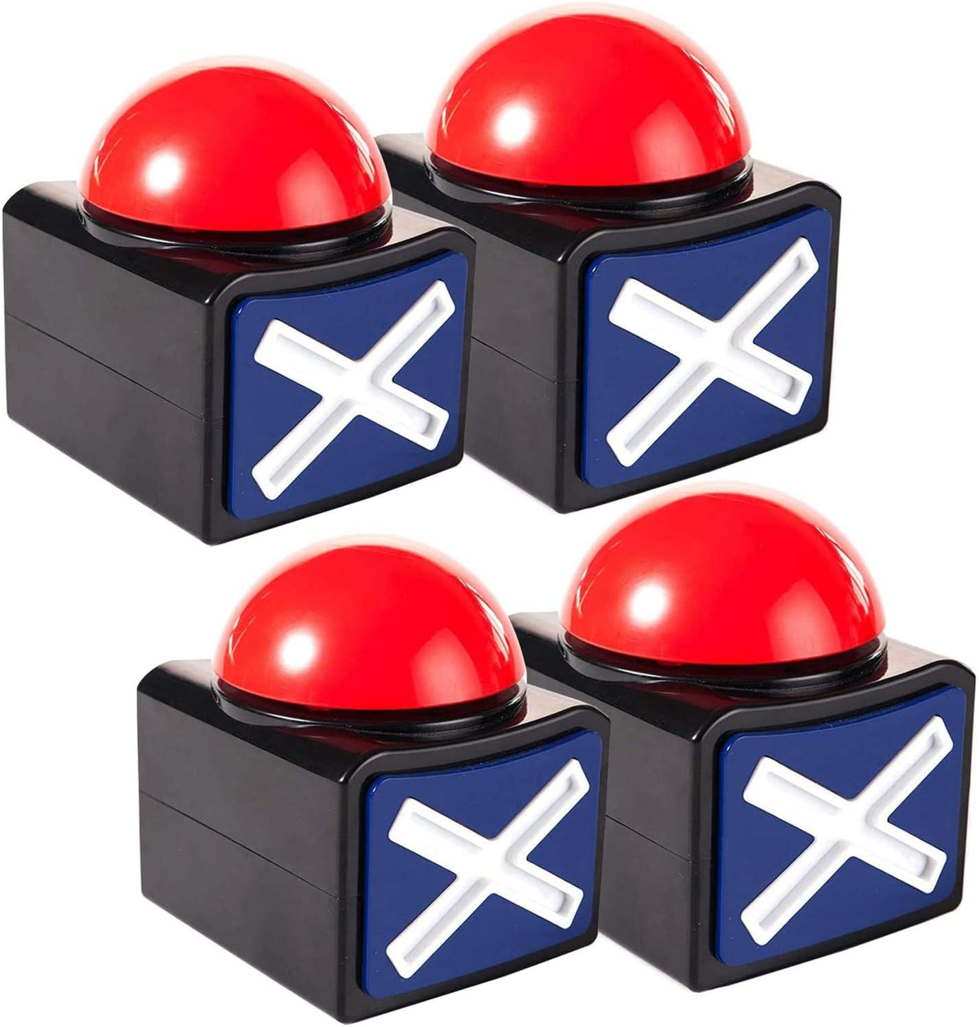 Pack of 4 Game Answer Buzzer Alarm Button Box with Sound Light Party Contest Prop Toy for Trivia Quiz Game image number 1