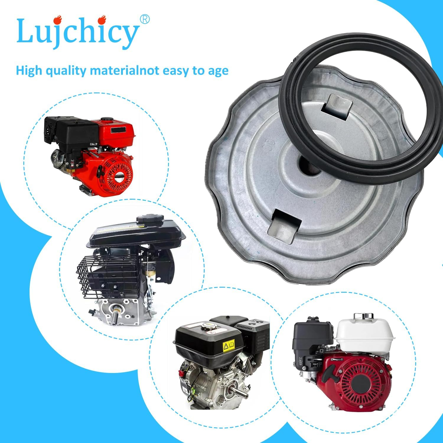 0G84300105 Gas Fuel Cap Replacement Fits Generator 0H0775 0H1325A GP5500 GP2600 and Harbor Freight Predator 4000W 212CC 6.5HP 68729 6500W 420CC 13HP 63082 63083 Generator, Silver image number 2