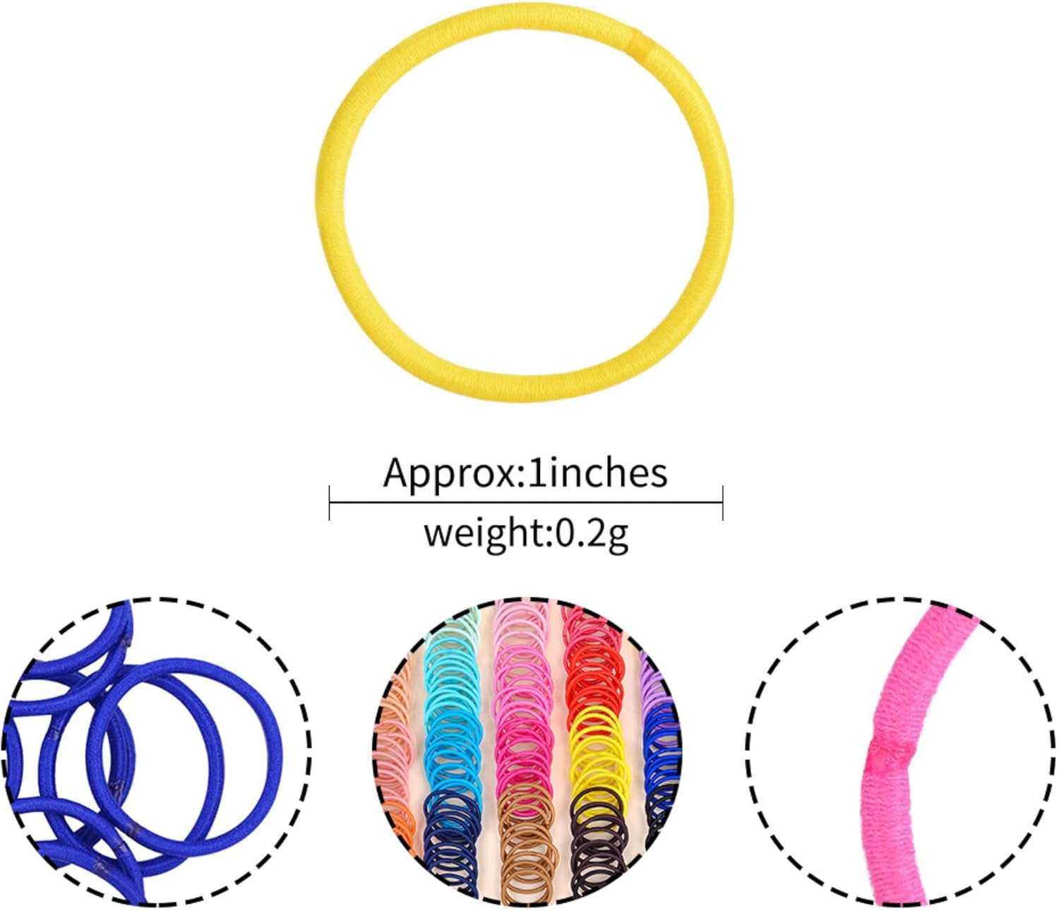 JOVALA 200 PCS Small Baby Hair Ties Ponytail Holders Hair Ties,1 Inch Multi Colors Mini Hair Holders Baby Girls Kids Elastic Rubber Bands for Toddlers Infants Kids Hair Accessories image number 4