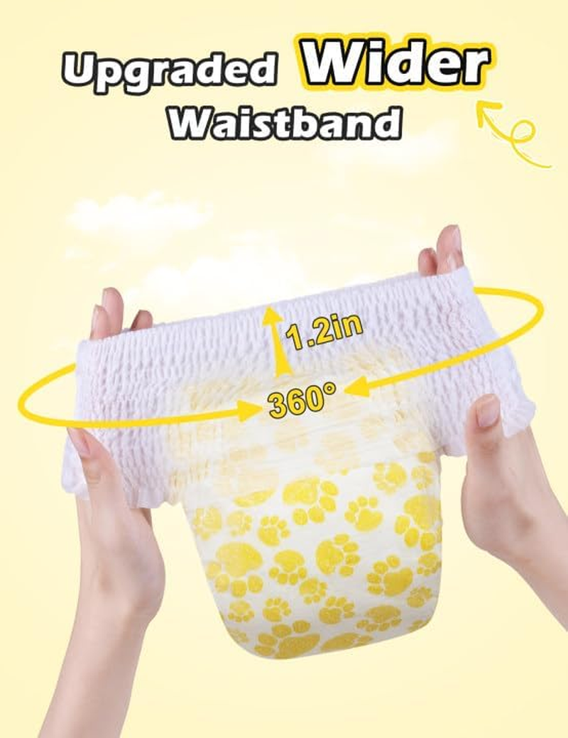 Dono Dog Diapers Female with Stretchy Waist-10-48Pcs, Disposable Full Wrap Female Puppy Dog in Heat Period Diapers, 360&deg; Leak-Proof Super Absorbent Doggie Puppy Diapers (XL-24 Count) image number 6