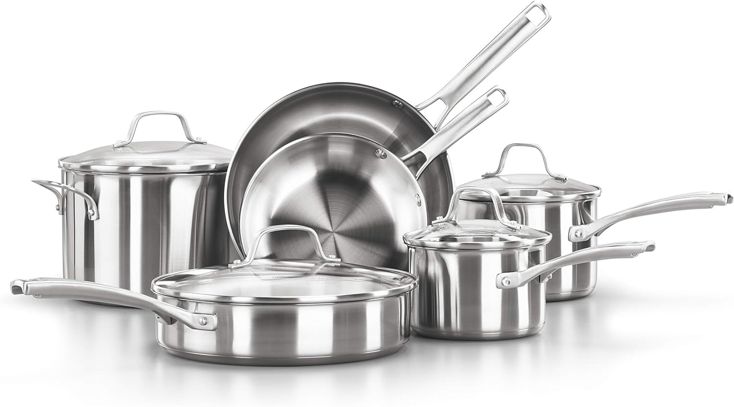 Calphalon Classic Stainless Steel Cookware Set, 10-Piece Silver image number 6