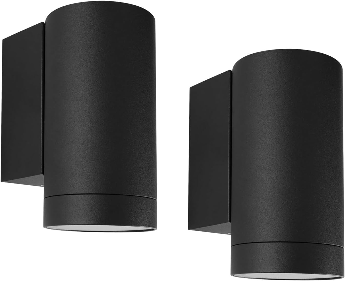 Klighten 2 Pcs Outdoor Wall Lights IP65, outside down Lights, Exterior Wall Lighting Aluminum Modern Wall Lamp for Garden Entrance Terraces Corridor, Socket GU10, Bulbs Not Included, Black image number 4