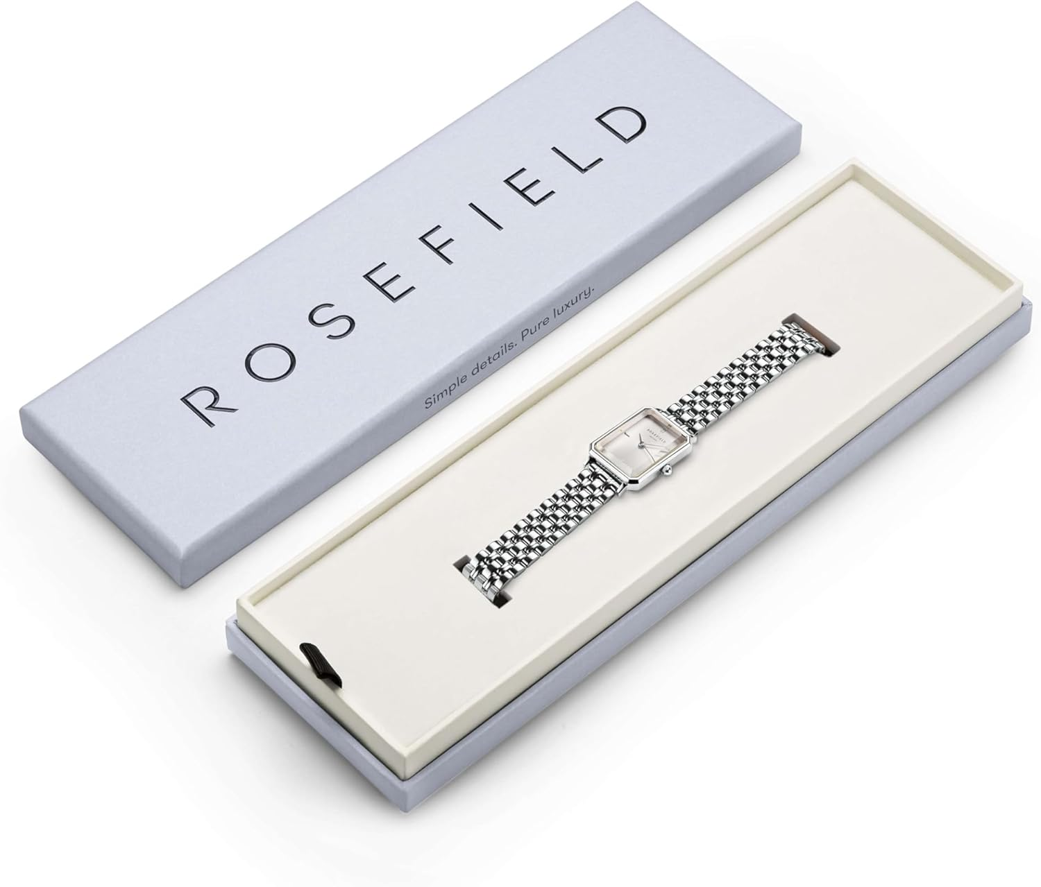 Rosefield Women'S Octagon XS White Sunray Dial Steel Silver-Tone Case and Bracelet OWGSS-O63 Dress Watch, White/Silver, 19.5X24Mm image number 3