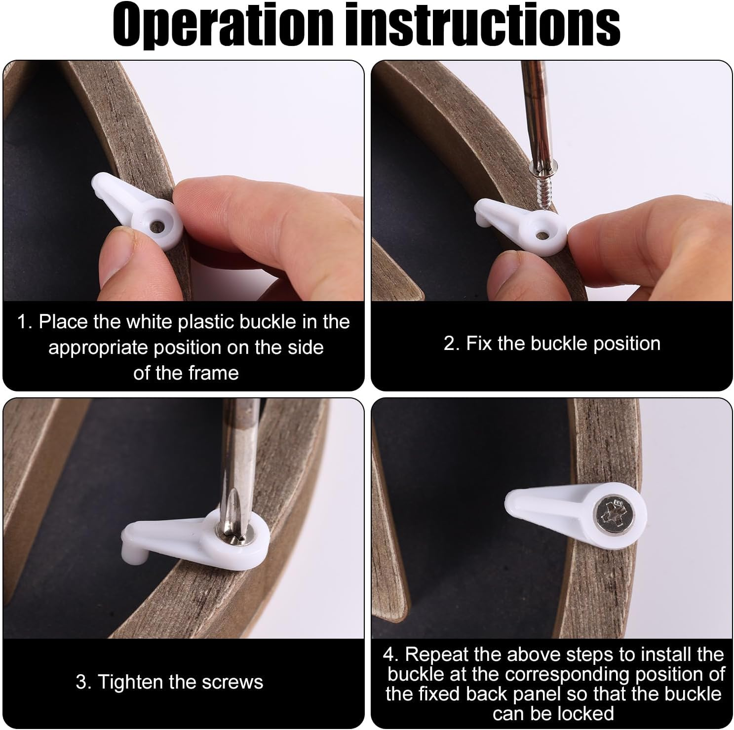 80Pcs Storm Window Clips, Glass Door Holder with Metal Screws Screen Retainer Clips Fixing Hardware Kit Windproof Fasteners for Windows Doors Cabinets Panels (White) image number 6