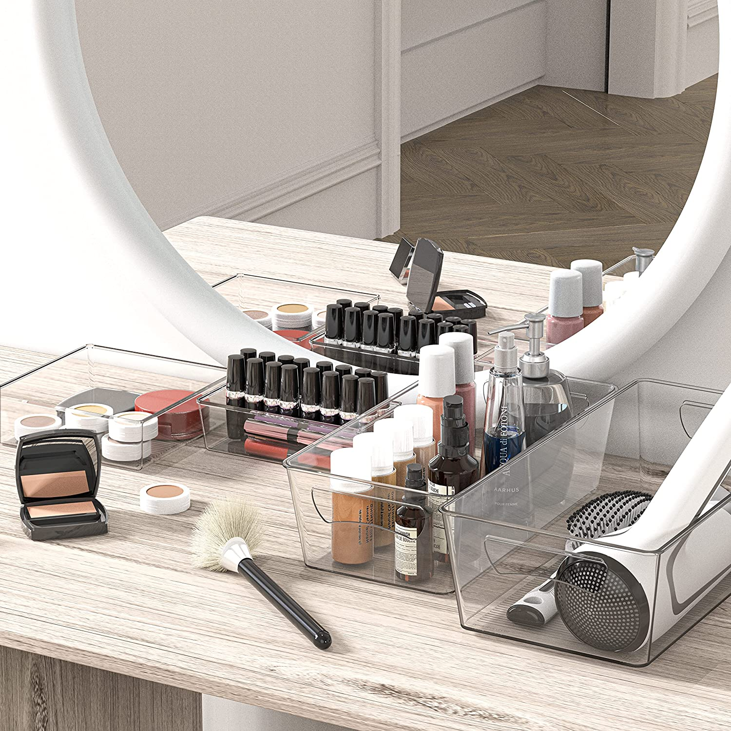 Simple Houseware 8 Pack Variety Clear Fridge Organiser Pantry Storage Containers (4 Medium, 4 Large) image number 2