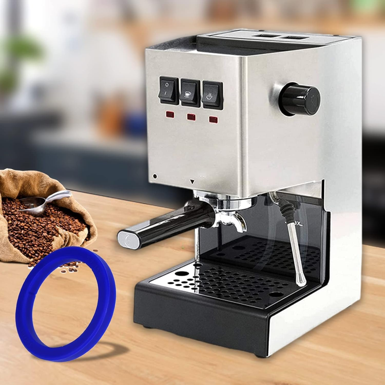 2 Pcs Group Head Seal Designed for Gaggia E61 Coffee Machine,Silicone Group Gasket 8.5 Mm Group Head Fit for Gaggia E98 Coffee Machines,Blue image number 2