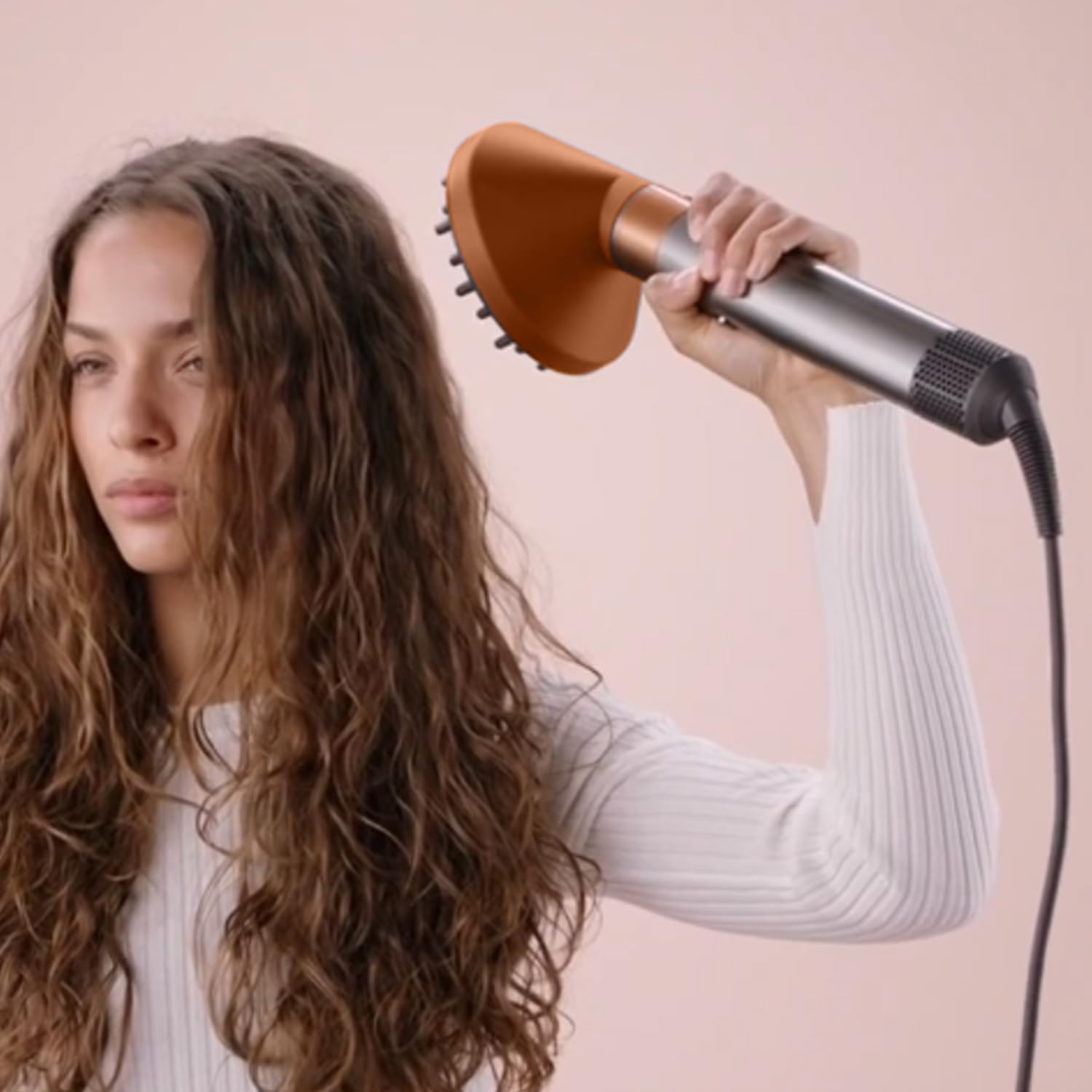 Upgraded Diffuser Attachment for Dyson Airwrap, Converting for Dyson Airwrap Styler to Hair Dryer Diffuser Attachment, for Airwrap Attachment Nozzle, 973365-01 (Gold)