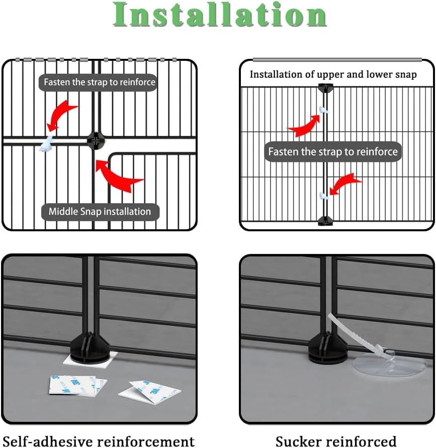 Large Bird Cage Crate DIY Metal Wire Bird Cage with Pulley, Tray for Small and Medium Bird -48.4X27.5 X13.7 Inches