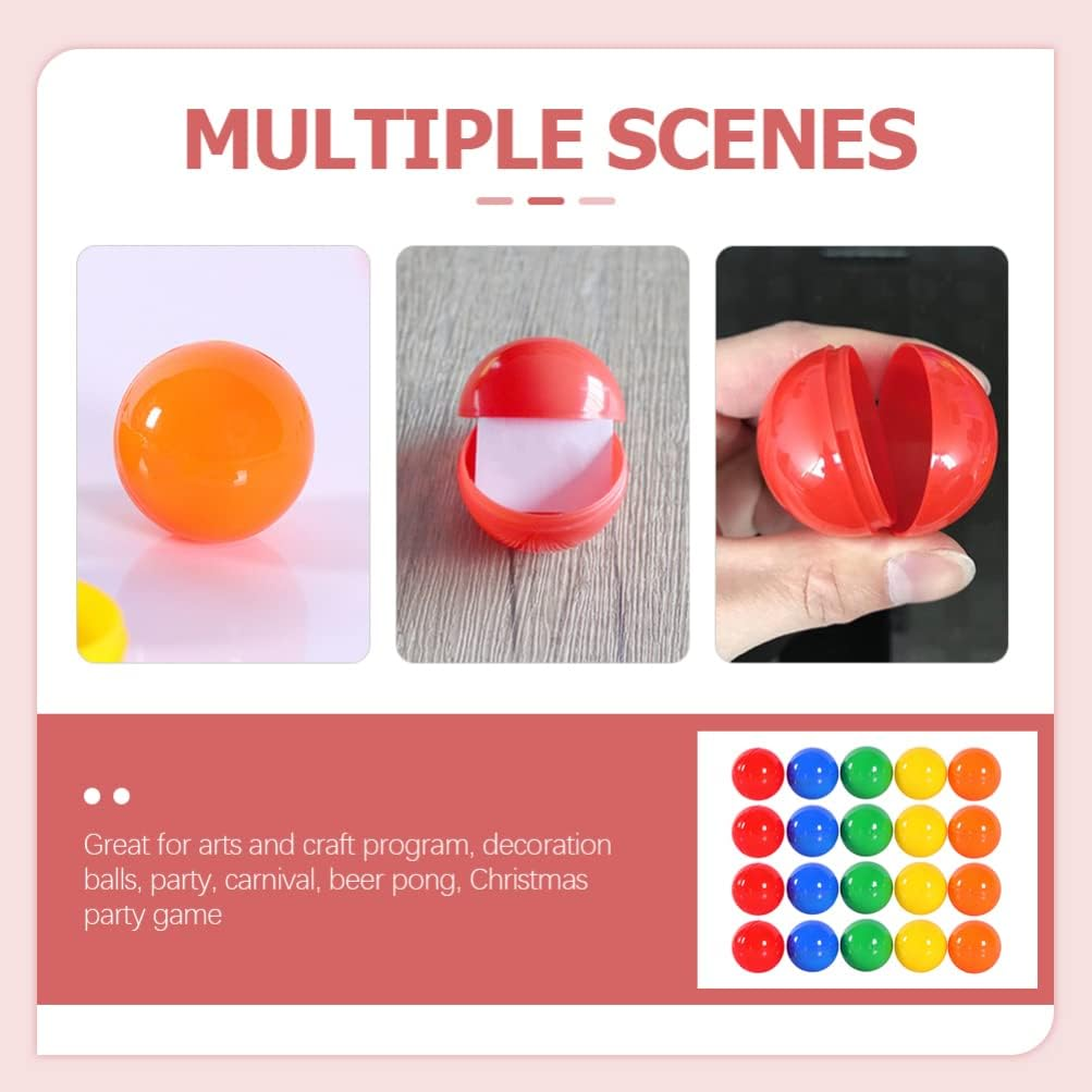 4CM Hollow Bingo Lotto Game Ball 50Pcs Plastic Colorful Balls Raffle Balls Table Activity Balls Fillable Easter Egg Toy Vending Machine Capsules