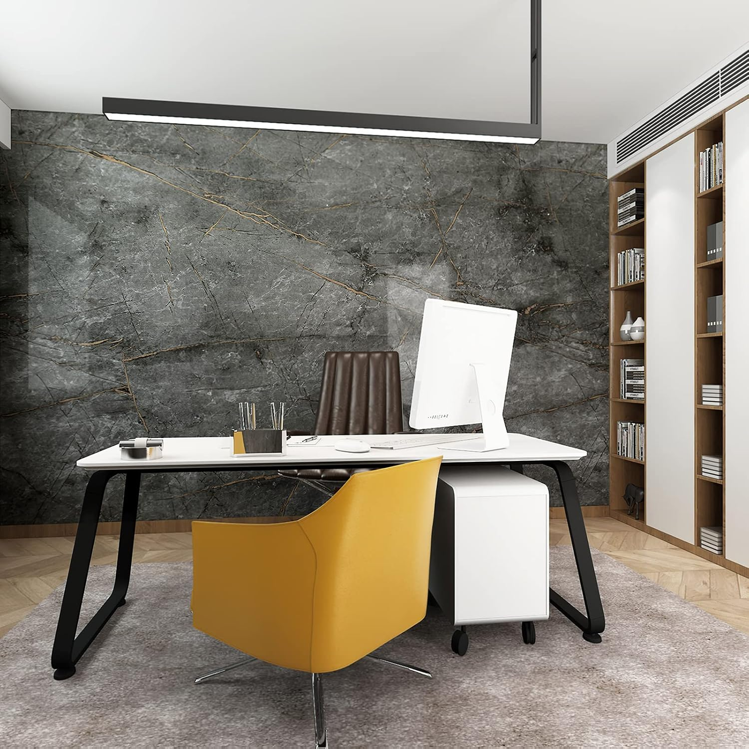 40Cmx3M Grey Stained Gold Marble Peel and Stick Wallpaper Self Adhesive Removable Waterproof Cabinet Vinyl Wrap Faux Granite Textured Glossy Contact Paper Modern Wall Stickers for Furniture Countertop image number 1