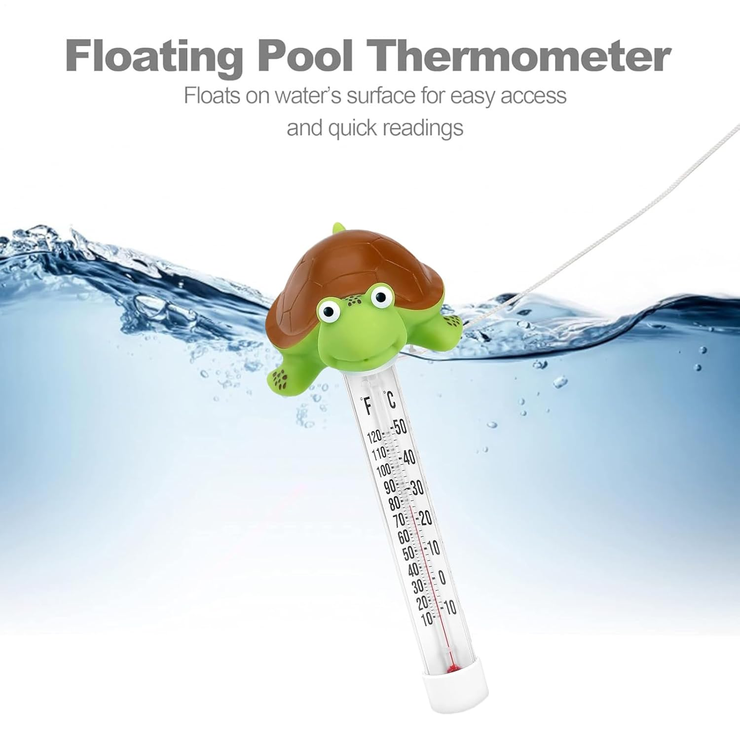 Bath Thermometer, Pool Temperature Gauge, Pools Thermometers Easy to Read, Animal Shape Meter, Floating Swimming Pool Thermometers for Hot Tubs, Aquariums, Ice Baths image number 1