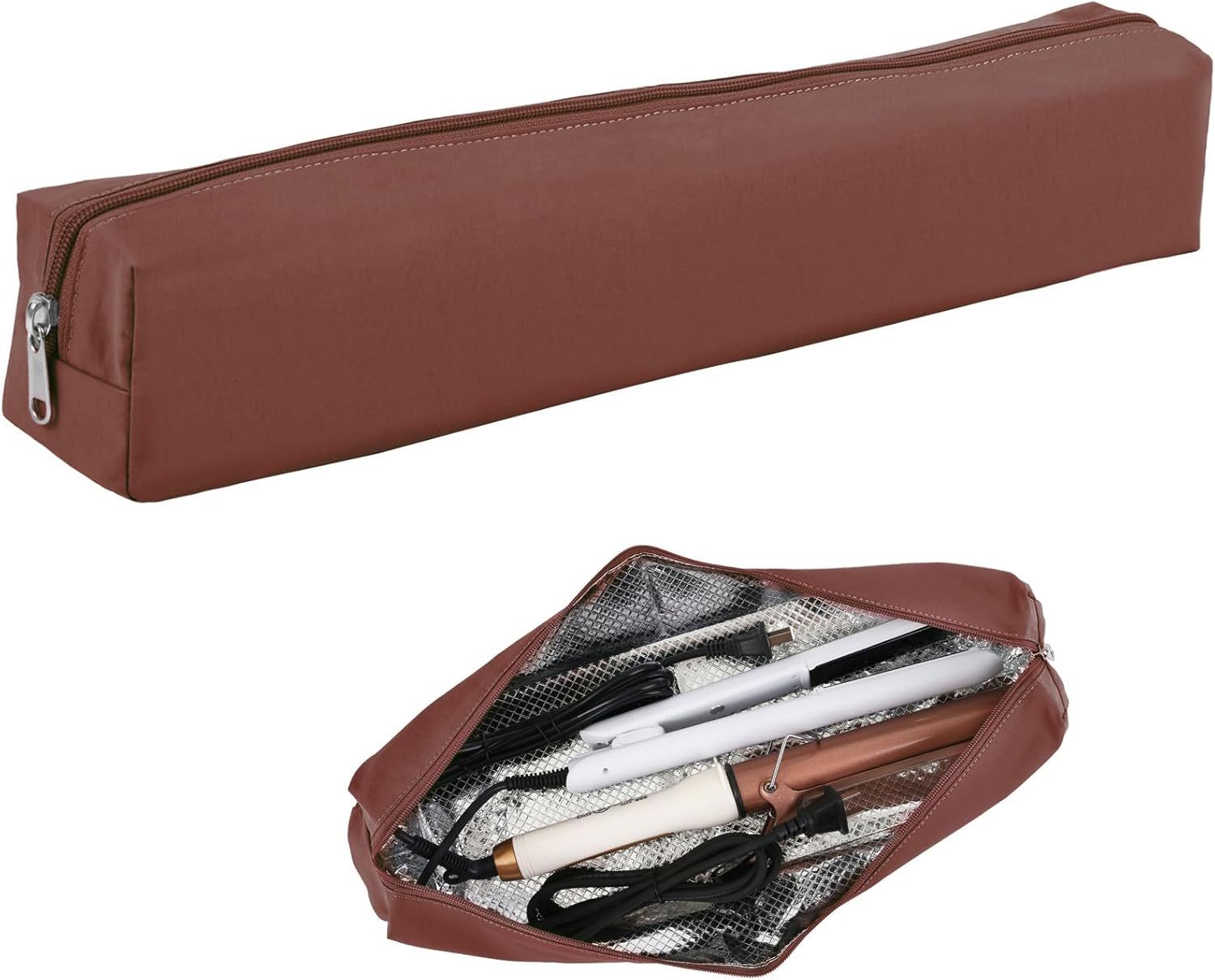 Suafrnut Hair Tools Travel Organizer Bag Portable Heat Resistant Storage Case Pouch for Curling Irons, Flat Irons, Hair Straightener, Hot Air Brush and Hair Styling Tools(17.7" X 3.2" X 3.2")