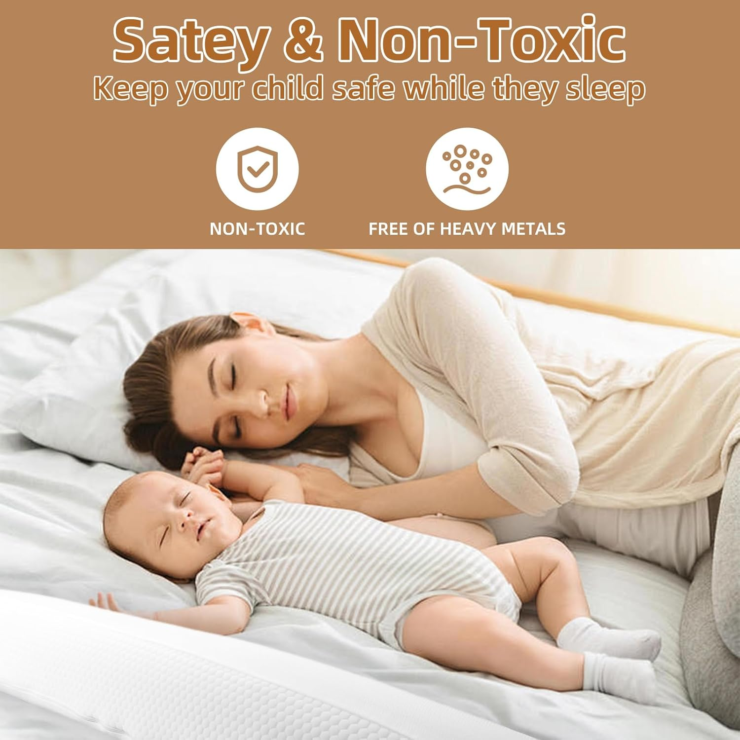 STEUGO 2 Pack Baby Bed Bumpers for Toddlers, Foam Bed Guard Rail for Kids, Toddler Bed Rail Bumper for Twin Full Queen King Size Bed,Travel Bumpers for Toddlers,Mattress Bumpers for Kids image number 1